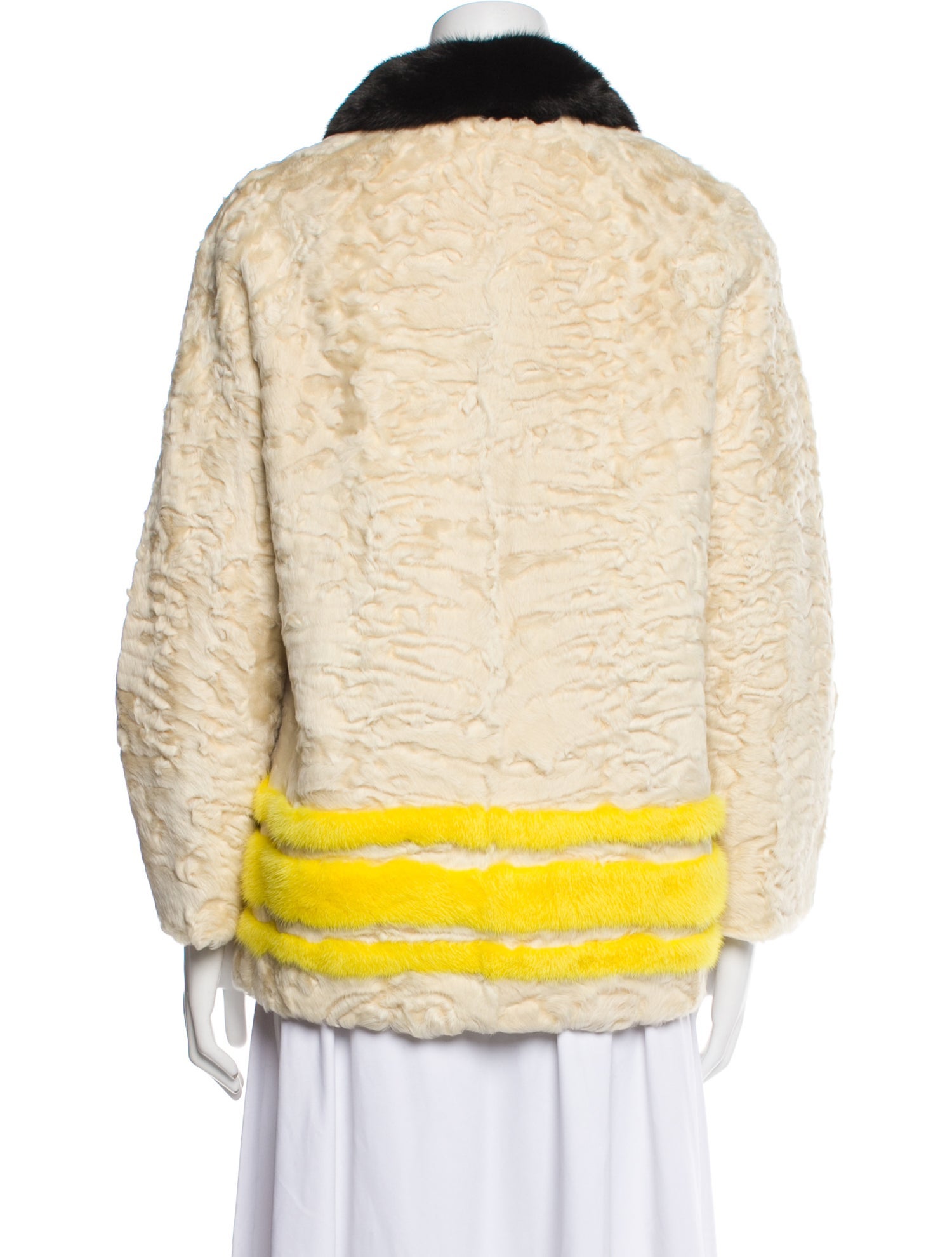 Moncler Fur Striped Coat